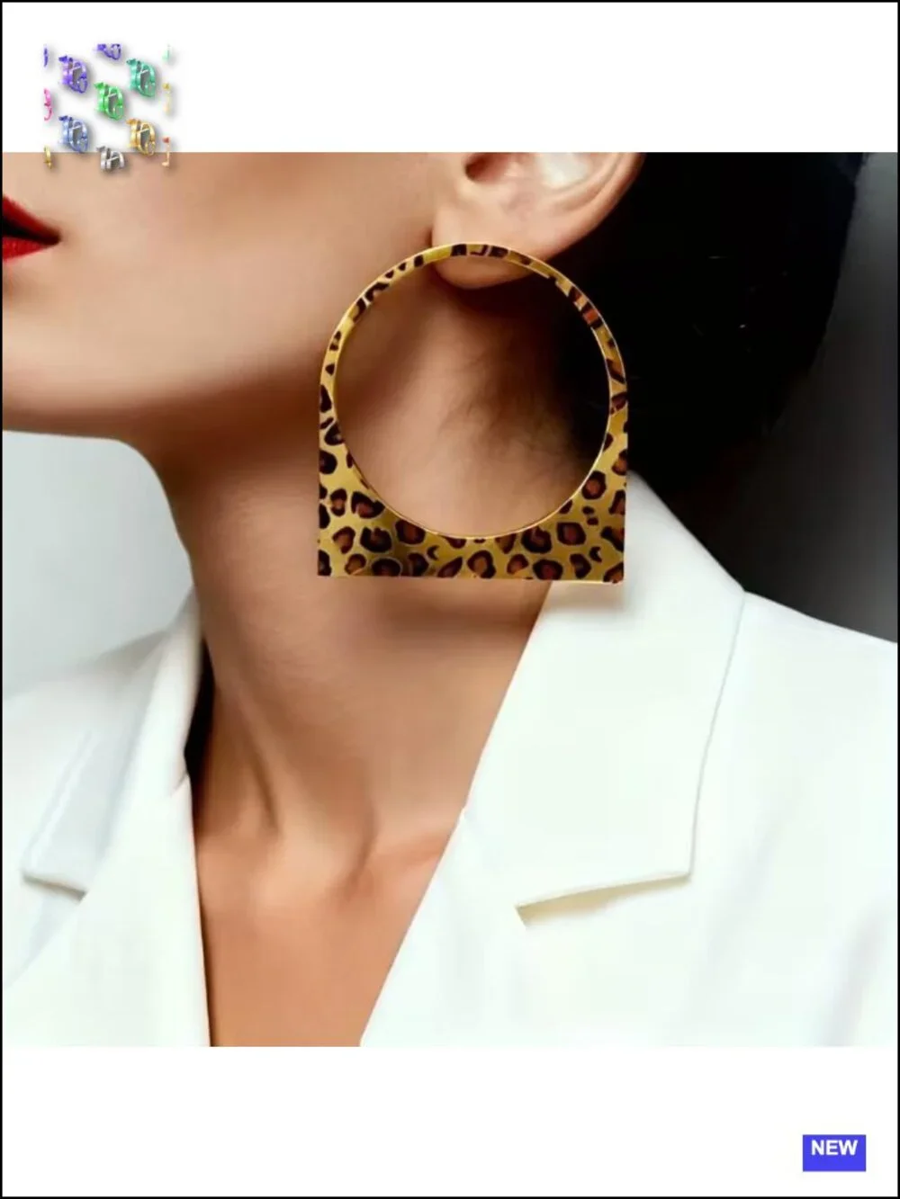 Chunky Large Statement Hoop Earrings, Geometric Thick Metal Lightweight Jewelry